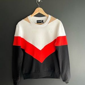 Fred Perry X Raf Simons SS16 Capsule Color Block Chevron Sweatshirt Size 36